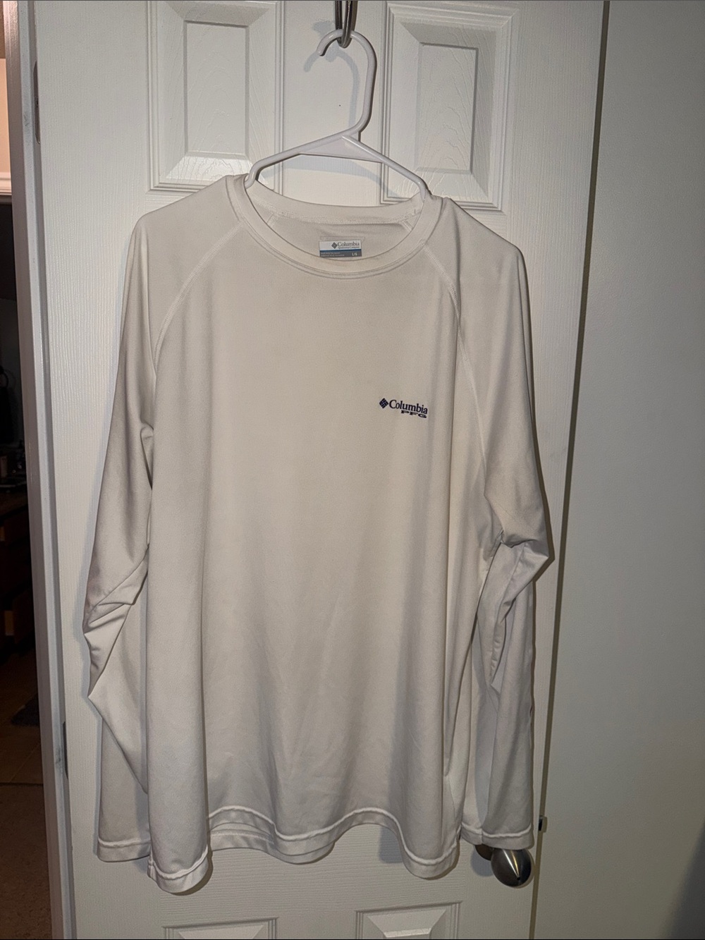 Columbia White Long-Sleeve Performance Tee PFG Fish